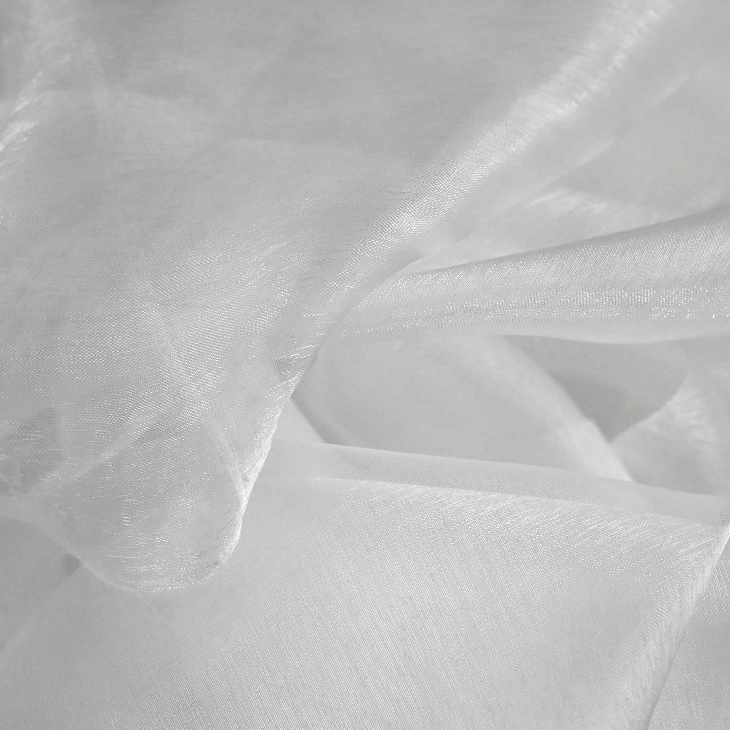 Balsara's White Premium Crystal Organza Voile Fabric Fancy Dress Costume Decorations Material 150Cm /60" Wide Sold By The Metre (White)