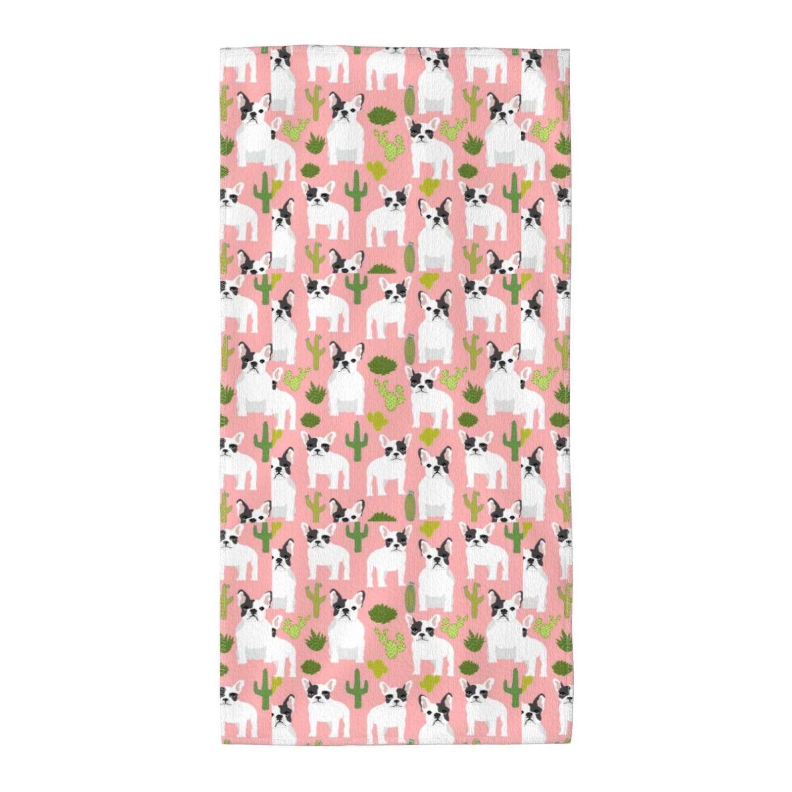 SDEGTHO Cactus And Dog Fashion Printed Bath Towel High Water Absorption For Hiking Trip