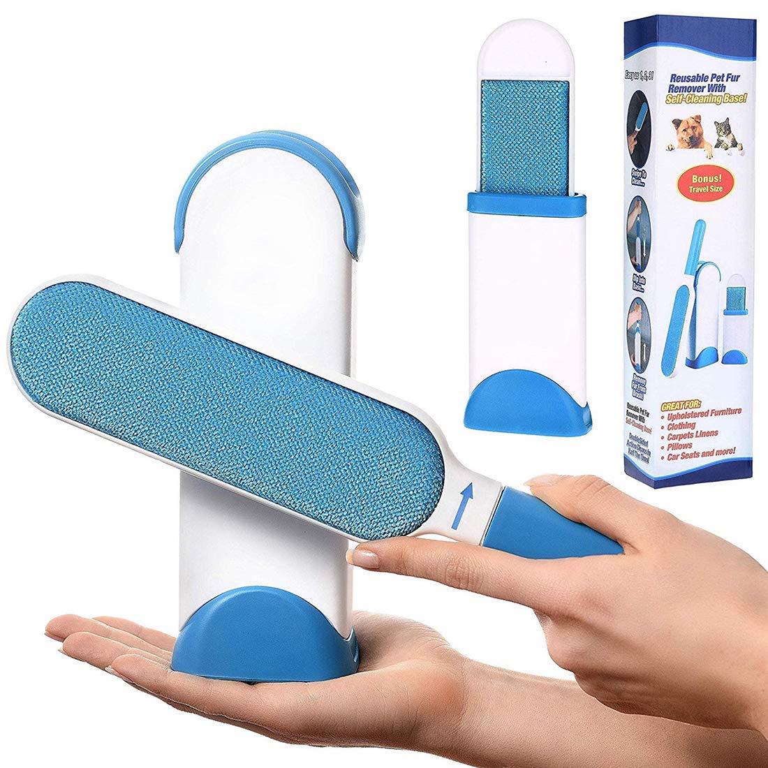 PetVogue Double Sided Dog Hair Lint Remover Brush for Clothes - Remove Cat and Dog Hair, Lint from Clothing, Couch, Furniture, Bedding Blue (B098LBNPFQ) Amazon Price History, Amazon Price Tracker