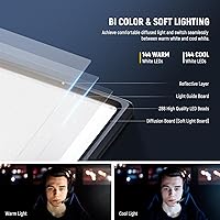 Vista 4 de Neewer Kit de iluminación LED de 18 pulgadas con panel de luz de video con control remoto, paquete de 2 unidades de 45 W regulable bicolor + soporte