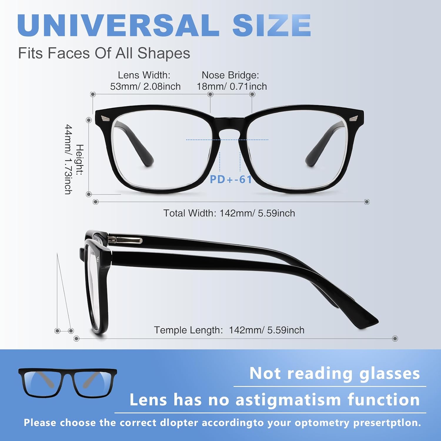 Nearsighted Myopia Glasses for Men Women, Blue Light Distance Glasses with Spring Hinge - Image 4