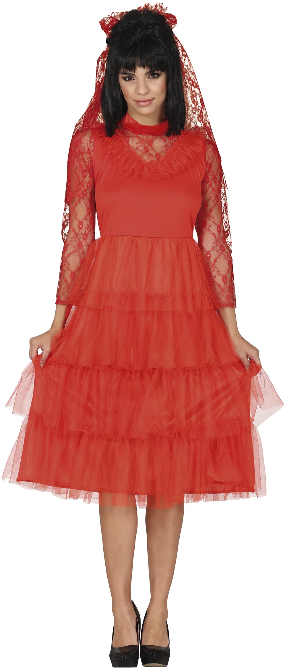 FIESTAS GUIRCA Red Bride Women Fancy Dress Costume - Red Wedding Dress and Veil - Halloween Costumes for Women Size M - Image 2