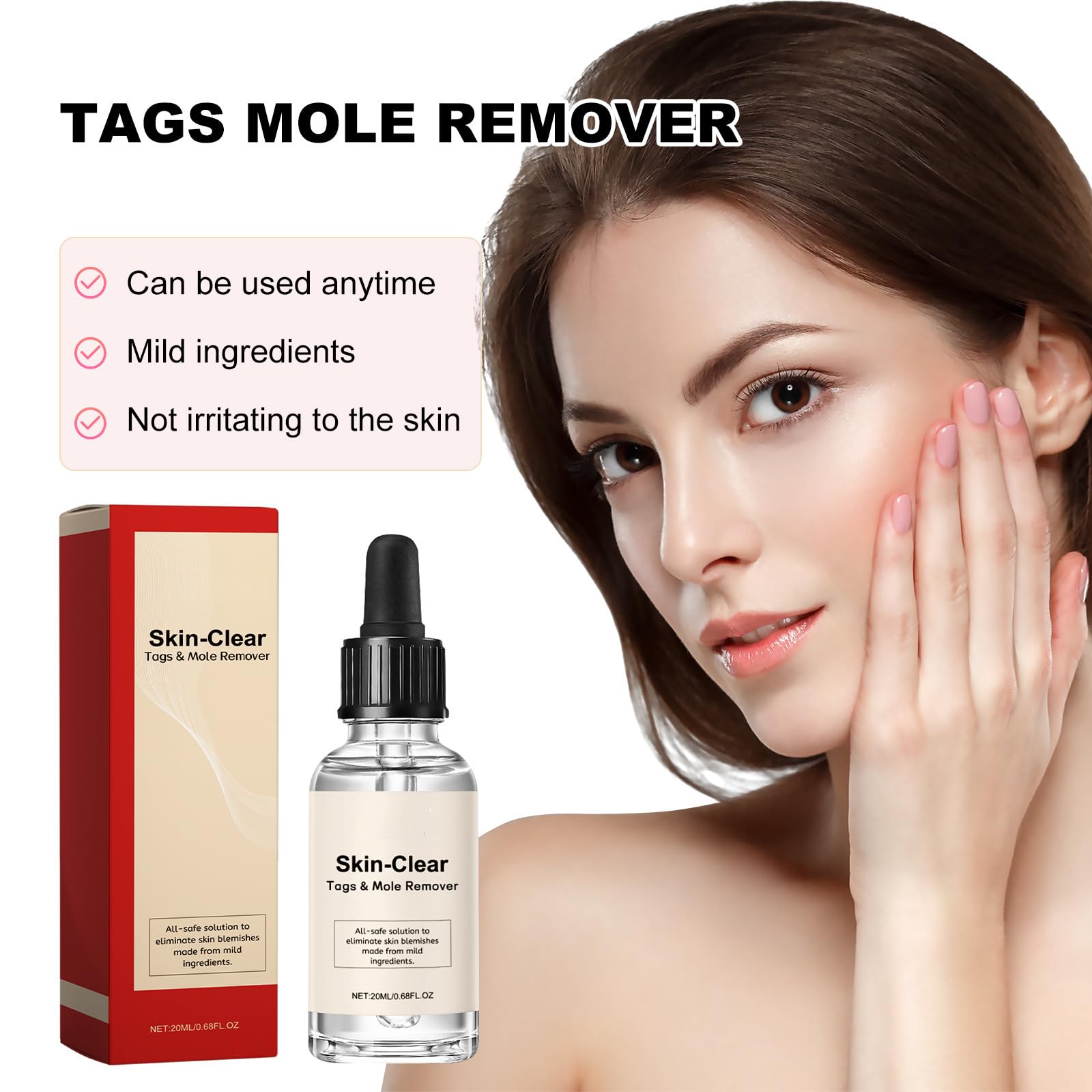 Lotion pour Enlever les Taches Noires de Naevus et les Taches Sombres, Crème Anti-Taupes et Verrues, 20 ml