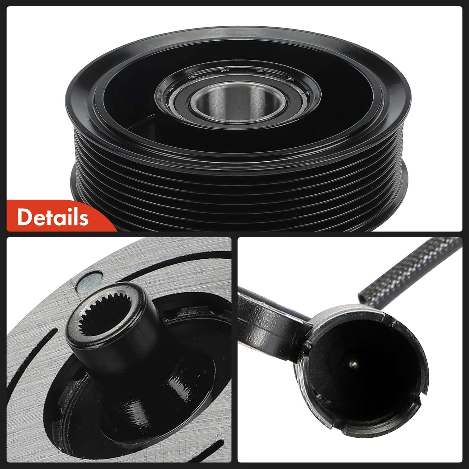 A-Premium Air Conditioner AC Compressor Clutch Kit Compatible with Ram 1500 2014, 2500 2011-2023, 3500 4500 5500 2011-2022 & Dodge Ram 2500 3500 2010, 3.6L 6.7L, 8-Groove