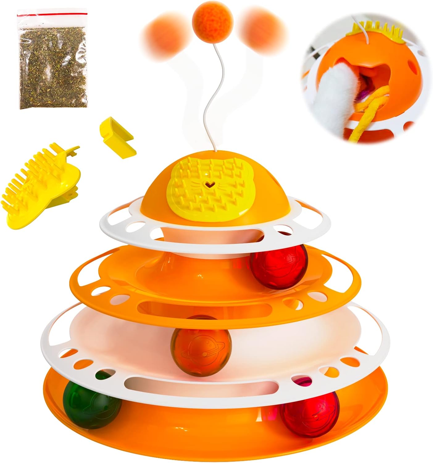 Cat Toy Roller Kitten Toys 3 Level Tower Interactive Cat