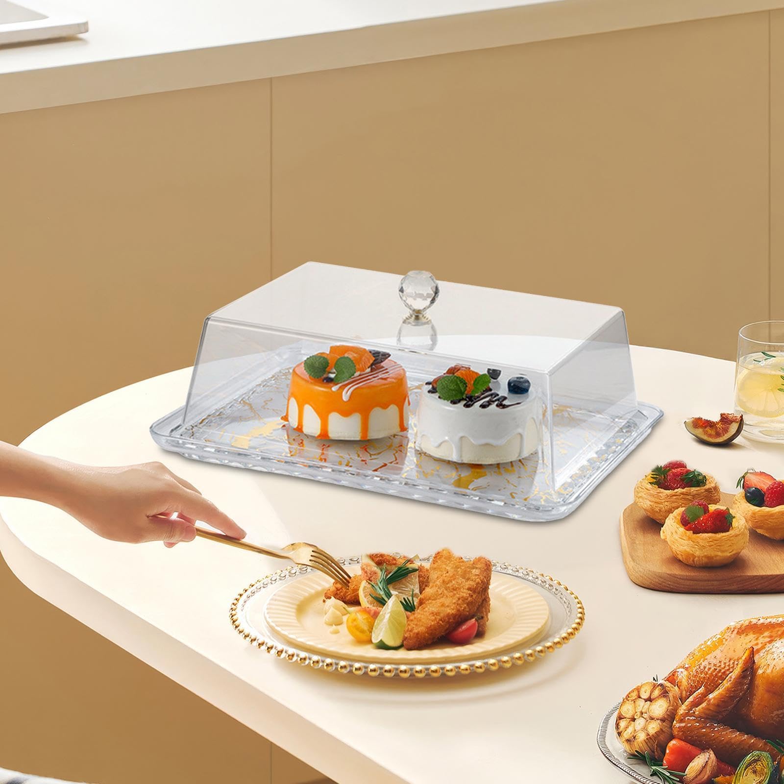 Cake Dome Square Cake Plate With Cover Menkxi Pcs Clear Cake Cover