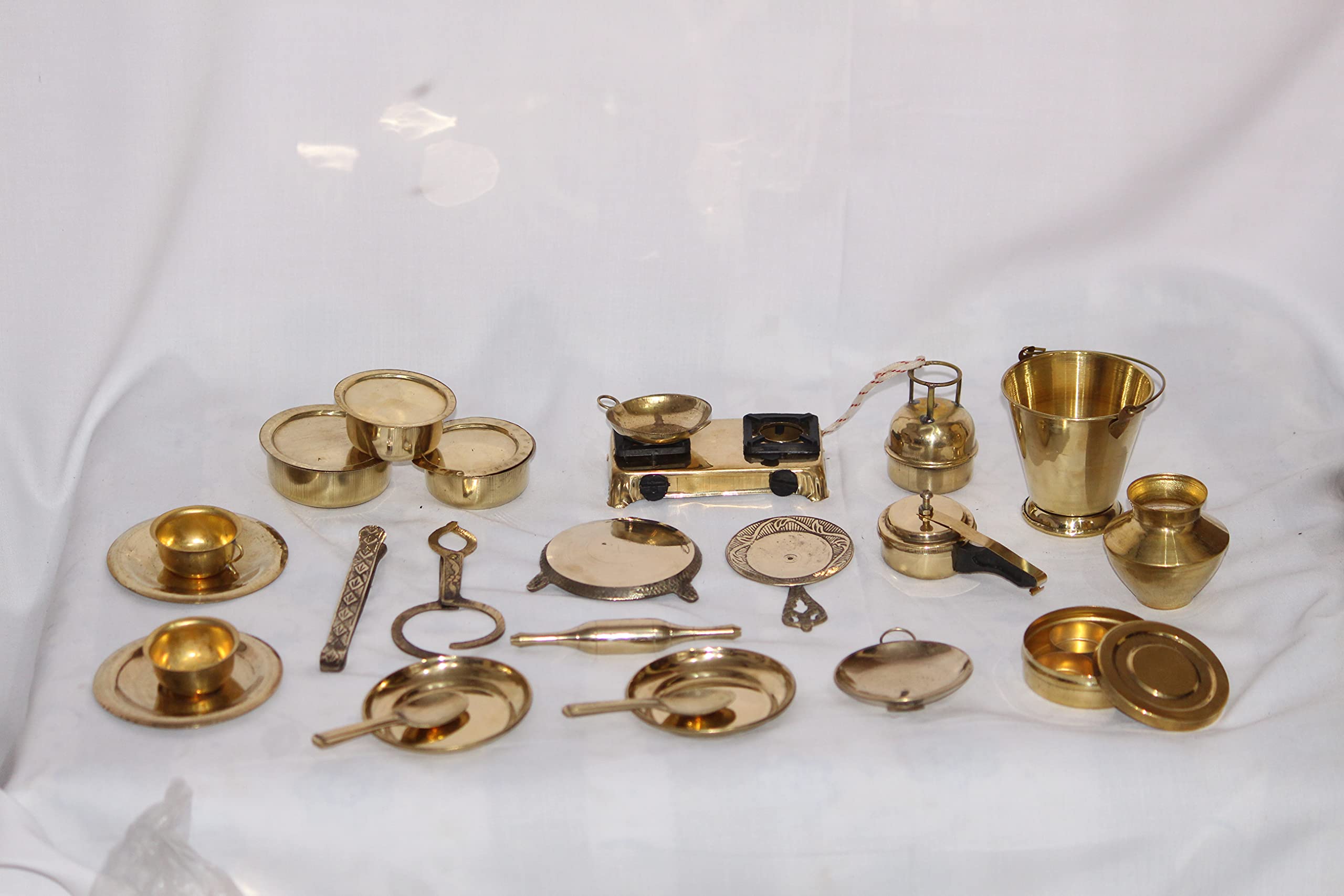 Tirtha Enterprises Brass Miniature Kids Toys Set of 30 peices with All Kitchen Set essencial Utensils for gils and Boys (B09GNY1CB4) Amazon Price History, Amazon Price Tracker