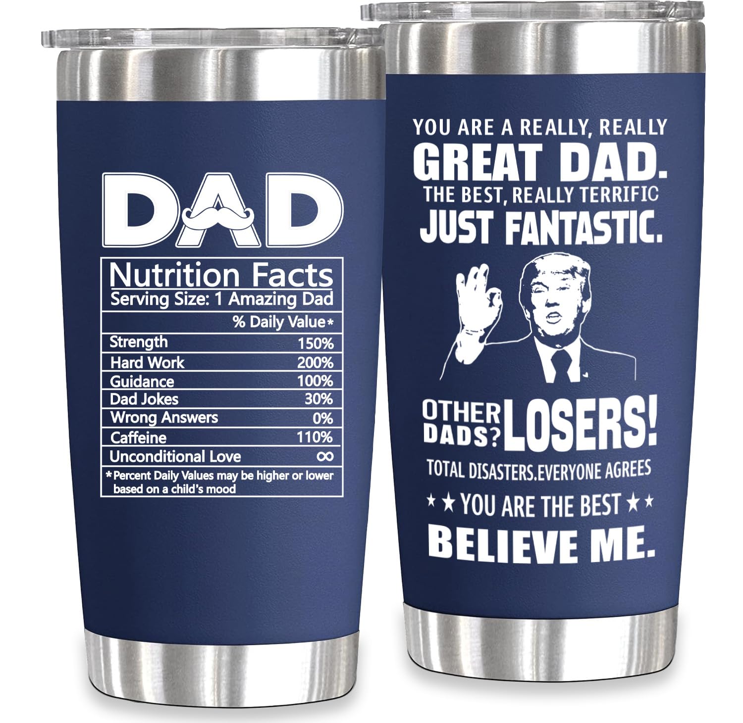 Cadeau Pour Papa De Sa Fille/fils - Mug 14 Oz - Idée Cadeau Noël, Fête Des Pères, Anniversaire - Message Personnalisable
