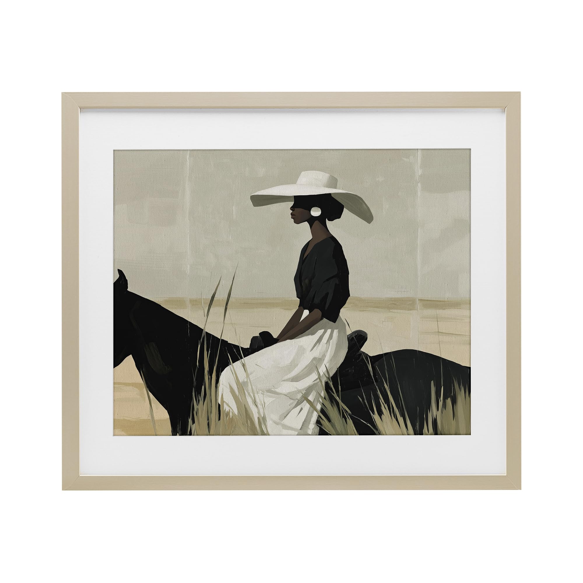Stupell Industries Harvest Pine (Textured) 'Equestrian Elegance Silhouette'| Framed Print Under Glass