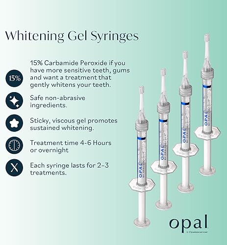 Miniatura 4 de Opal by Opalescence - Gel blanqueador dental 15% para el hogar, jeringas de repuesto, (1 paquete4 jeringas), kit de blanqueamiento dental de