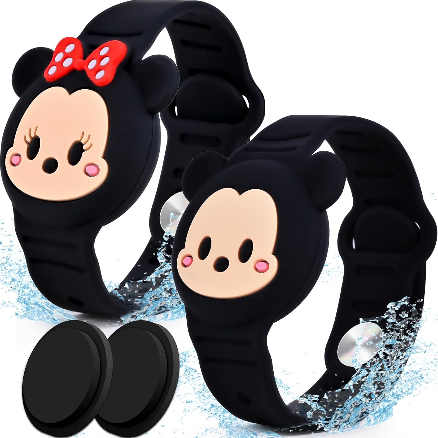 2 Pack Cute Cartoon AirTag Holder For Kids 8 Pcs