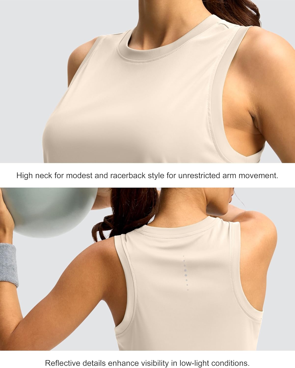 SANTINY Women's Sleeveless Workout Tops Lightweight Tennis Yoga Athletic Running Shirts Racerback Tank Tops for Women - Image 5