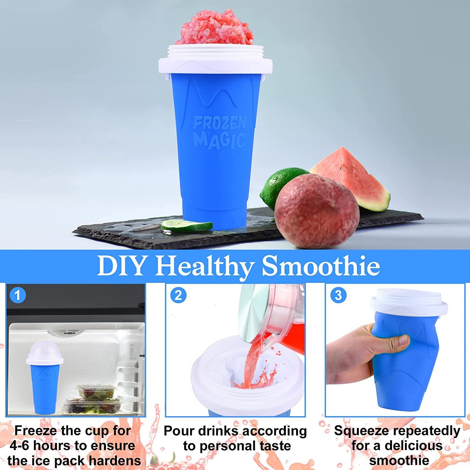 Original Slushy Mug - Tasse à slush avec cuillère et paille à