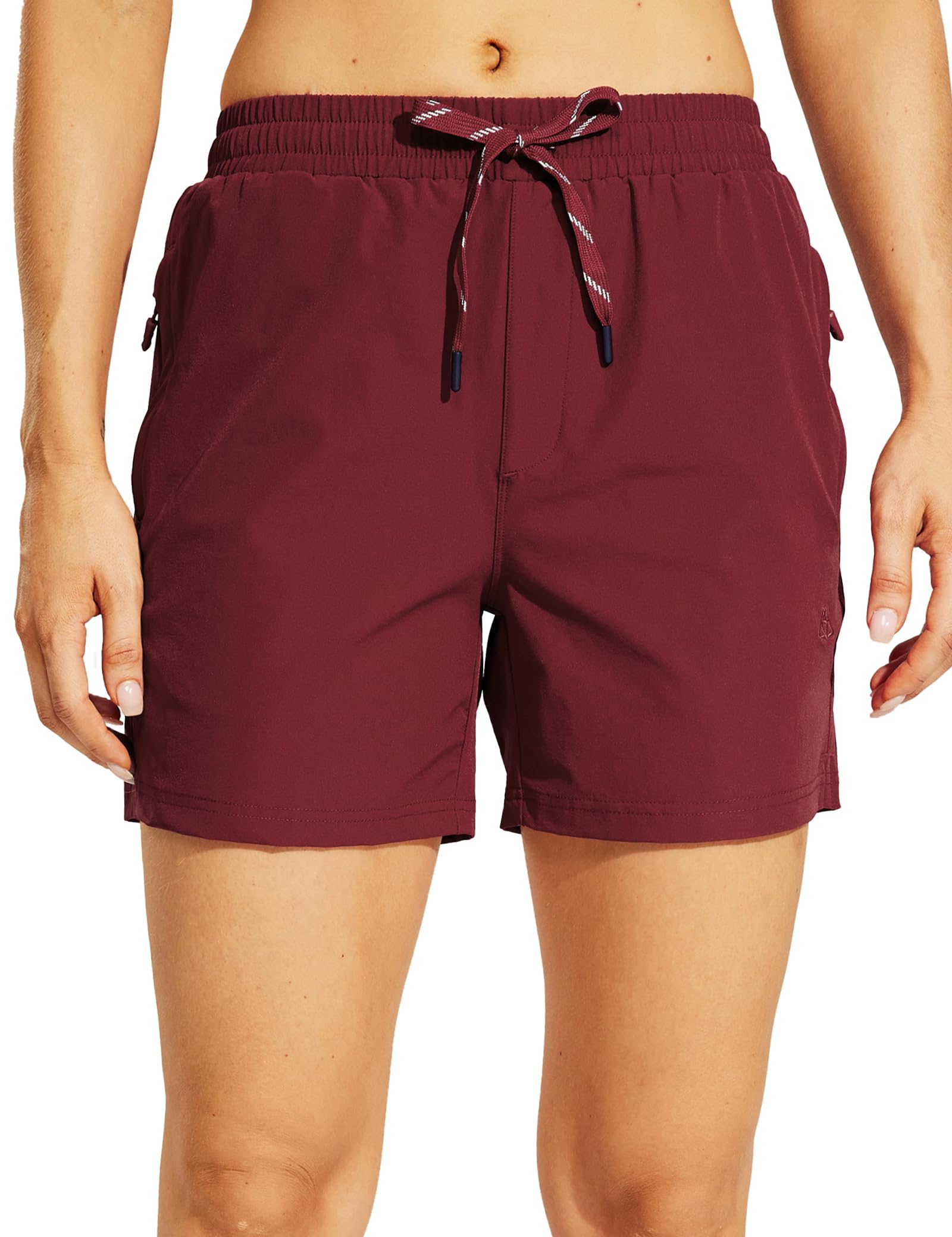 Haimont Women's 5" Hiking Shorts Quick Dry Lightweight Stretch Outdoor Shorts with Zipper Pockets UPF 50+,Water Repellent
