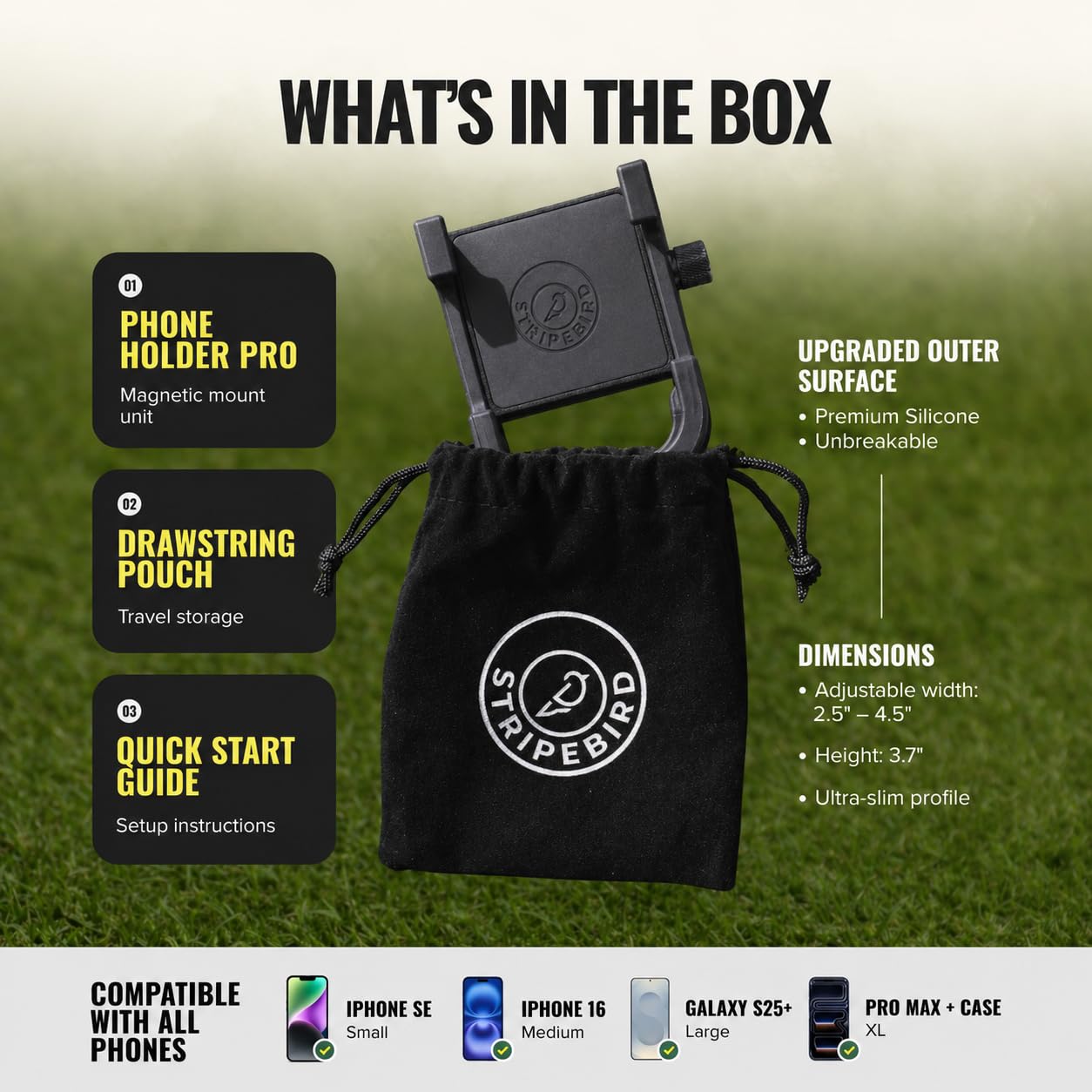 Amazon.com : Stripebird PRO Magnetic Golf Cart Phone Holder