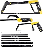 DOWELL Heavy Duty Hacksaw Set: 12in, 10in & 6in Mini Saws with 8 Extra Blades for Metal, Wood, PVC Pipes