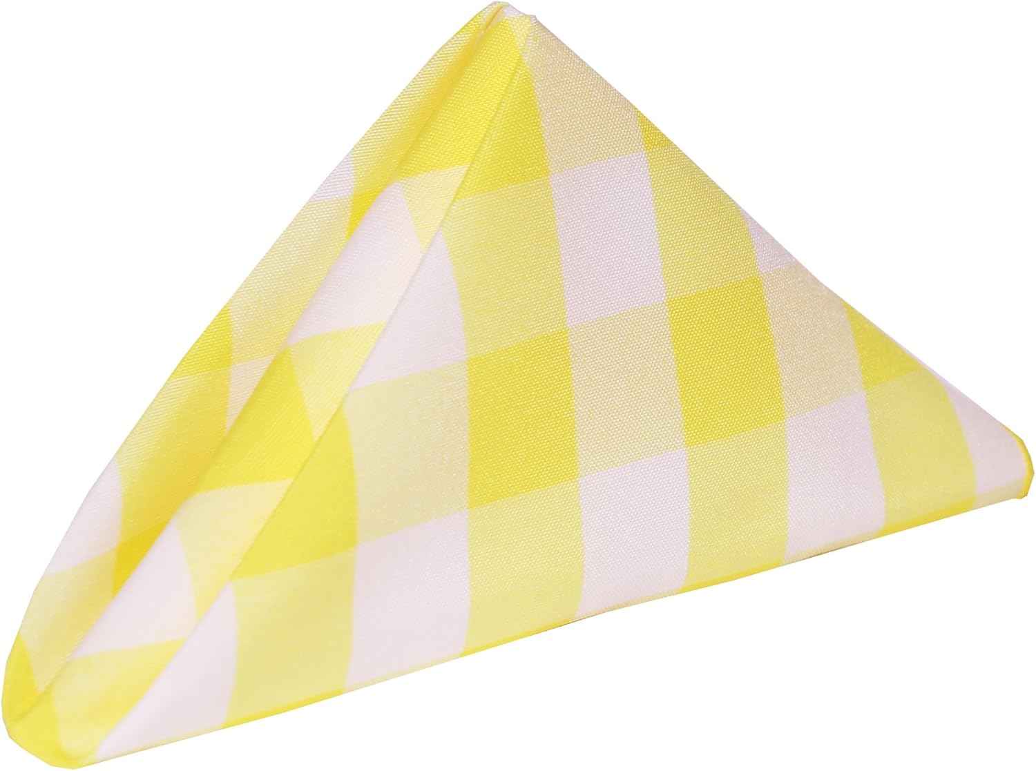 Ultimate Textile -2 Dozen- 17 x 17-Inch Polyester Checkered Cloth Napkins, Lemon and White