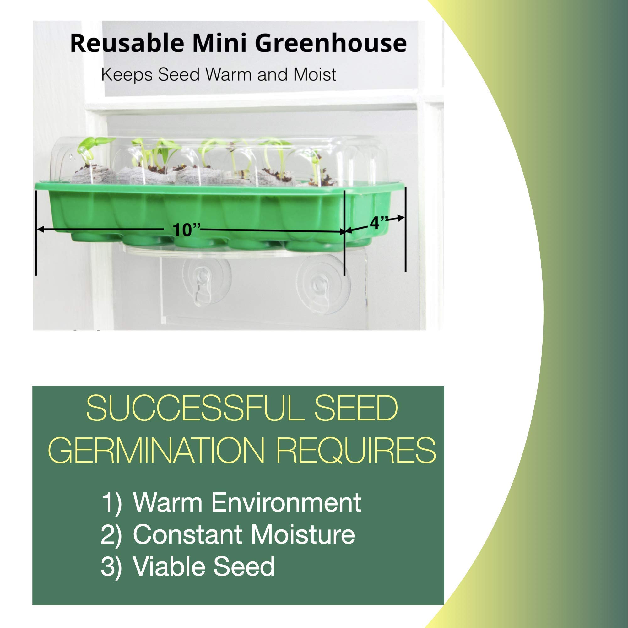 Window Garden Greenhouse Seed Starter Kit Mini Reusable Plastic