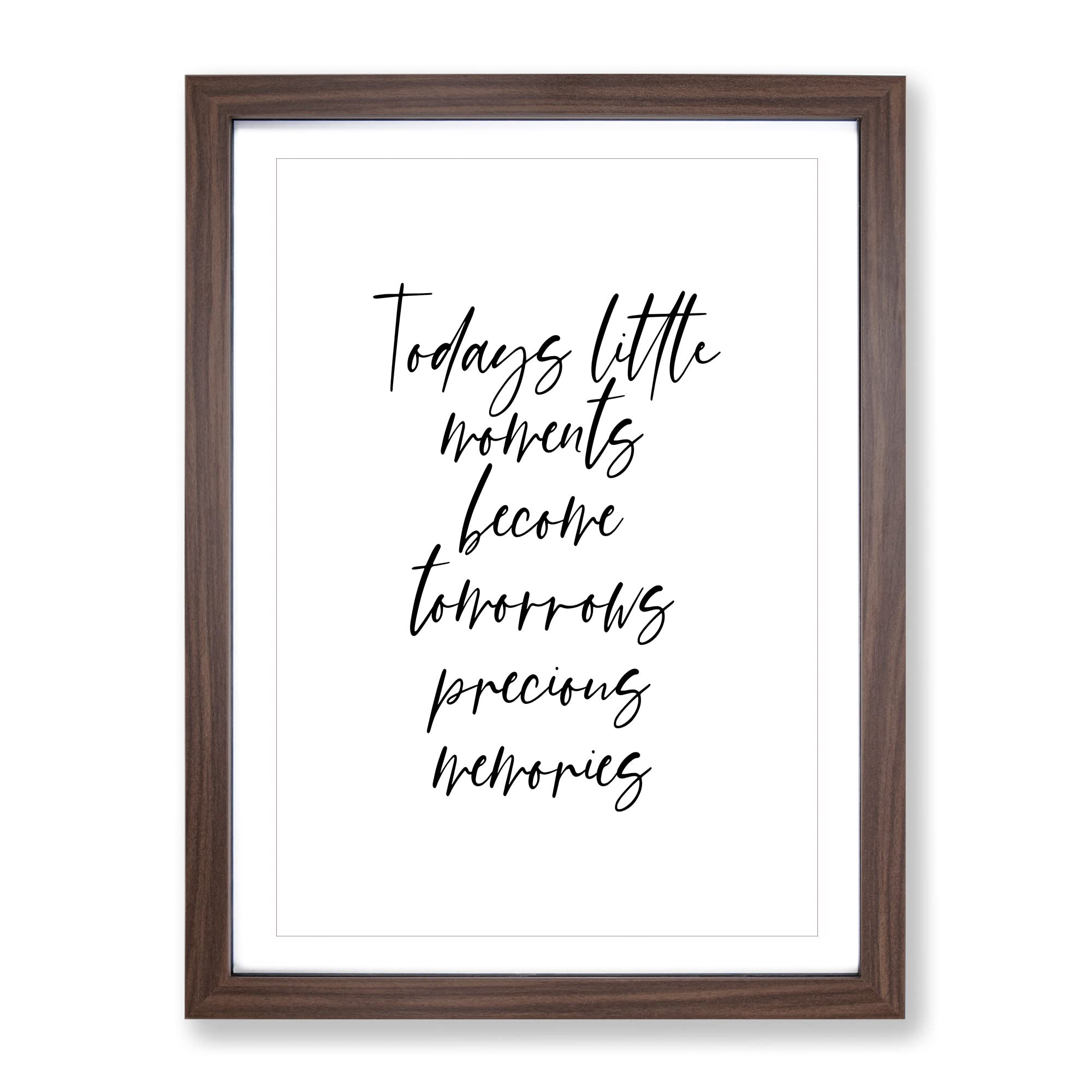 Todays Little Moments Typography Quote Framed Wall Art Print, Ready to Hang Picture for Living Room Bedroom Home Office Décor
