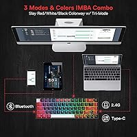 Vista 4 de Redragon K631 PRO - Teclado mecánico compacto con 3 modos RGB inalámbrico para juegos 68 teclas intercambiables en caliente con enchufe PCB