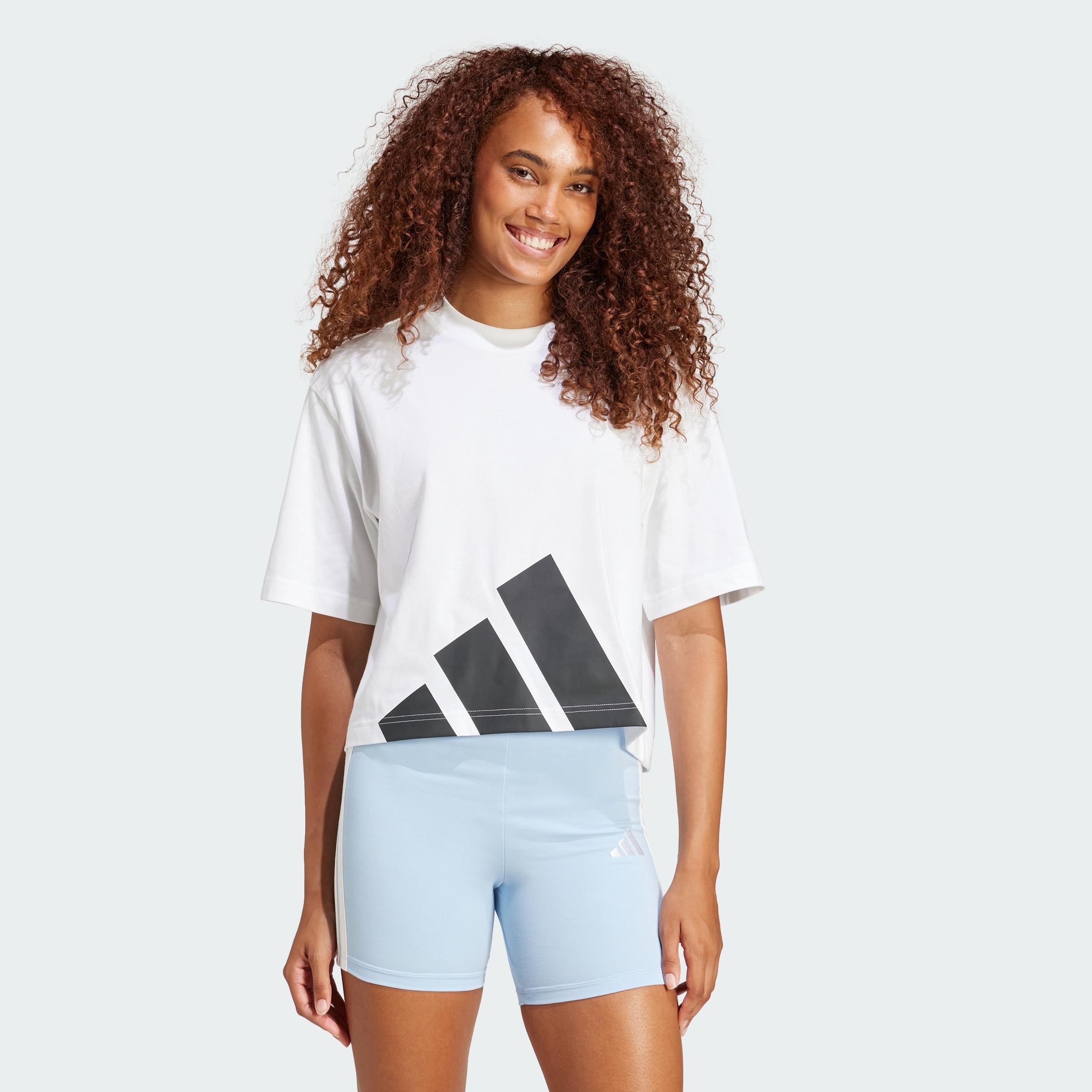 Adidas Women Essentials Big Logo Boyfriend Tee Grey
