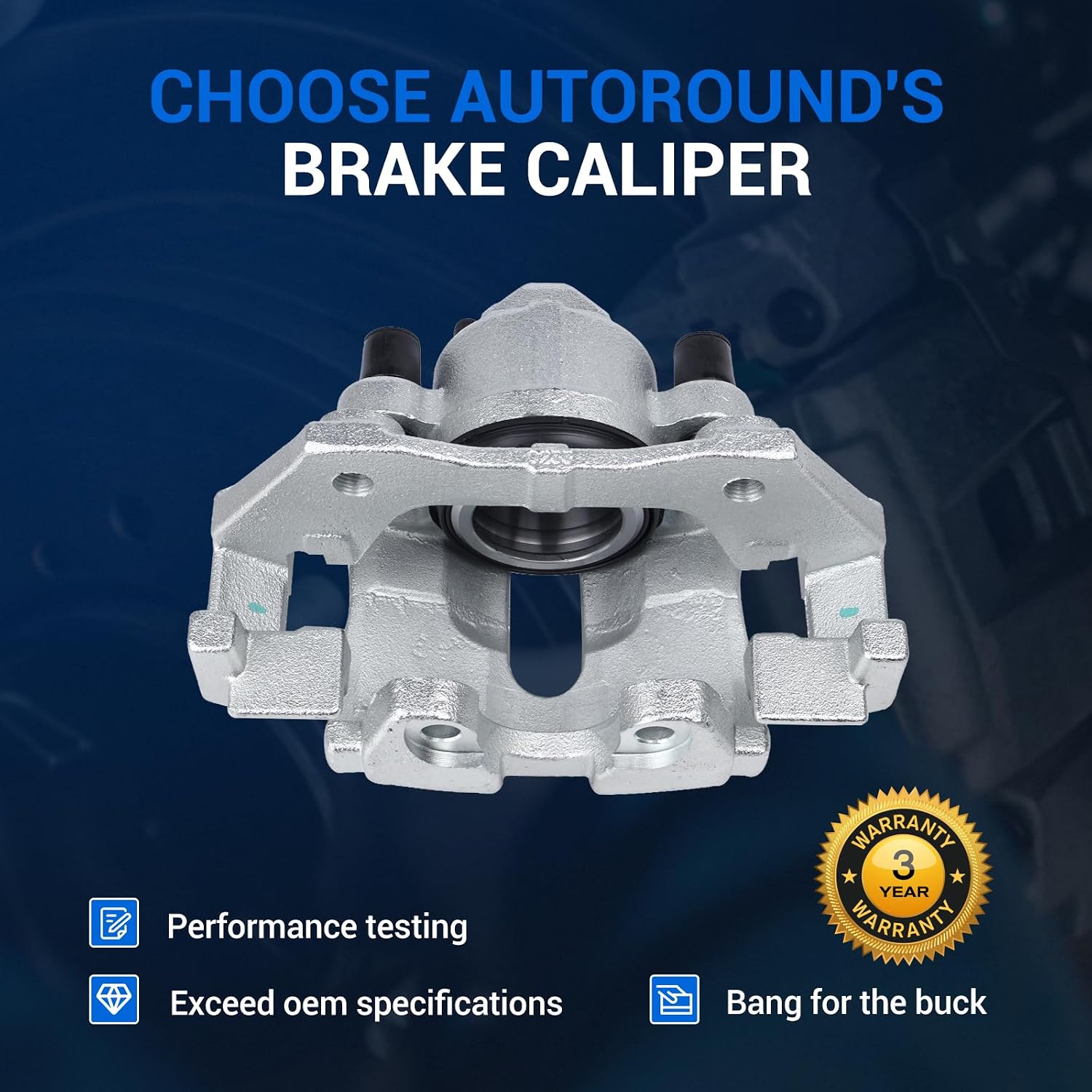 Autoround 19B3116 19B3117 Front Brake Calipers w/Bracket Fit for 2005-2009 Ford Escape, 2005-2009 Mazda Tribute, 2007-2009 Mercury Mariner, Both Driver Passenger Side