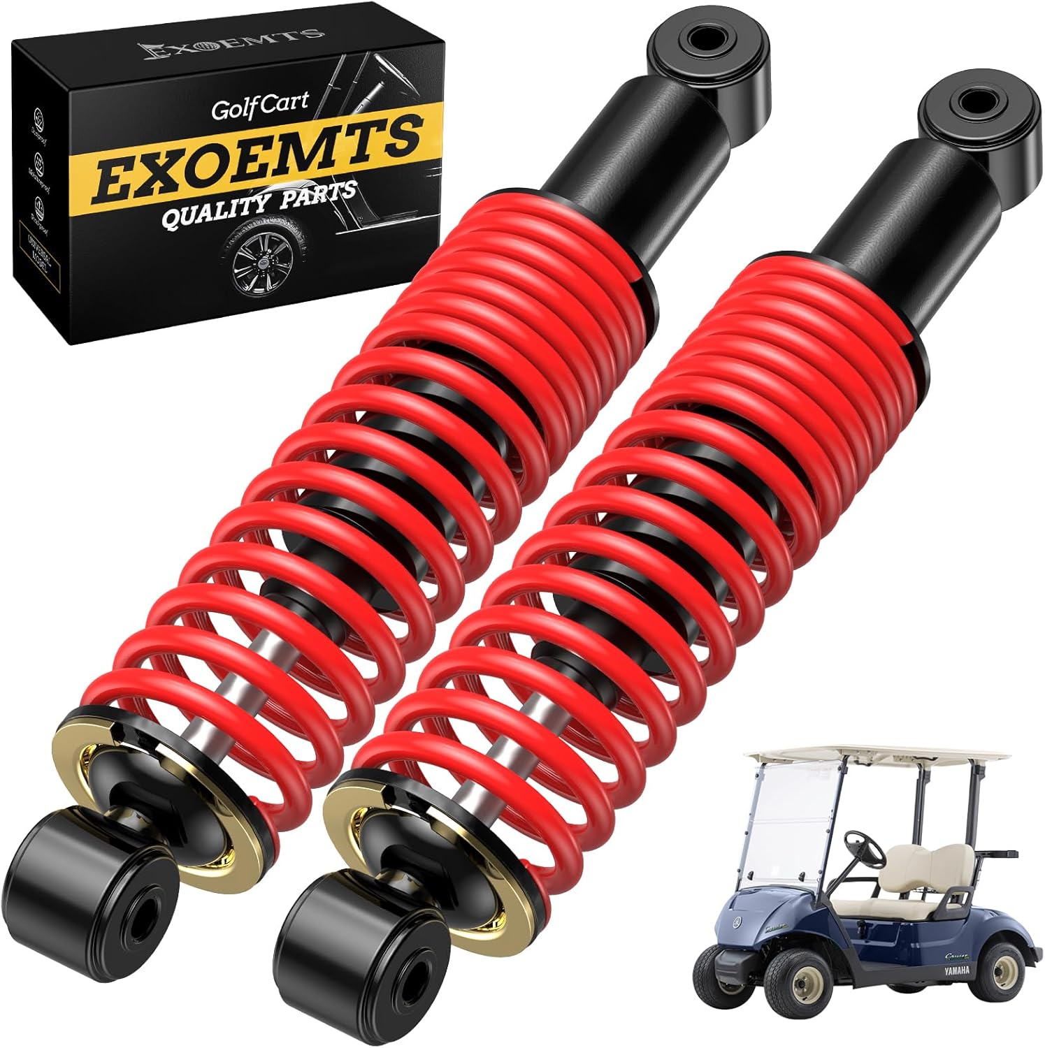 Rear Shock Absorbers for Yamaha Golf Cart, Heavy Duty Golf Cart Rear Shocks with Springs, Fit G14 G16 G19 G20 G22 G29 Gas & Electric 1995-Up, Replace OEM JN4-F2210-00, JN3-F2210-00