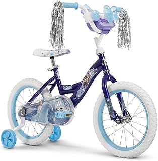 Huffy Disney Girls' Bikes, 12/16 Inch Sizes, Ages 3+ Years Old, Disney Princess, Minnie Mouse, Frozen Bicycles, Characters, Removable Training Wheels, Streamers, Easy Assembly, Durable, Safe