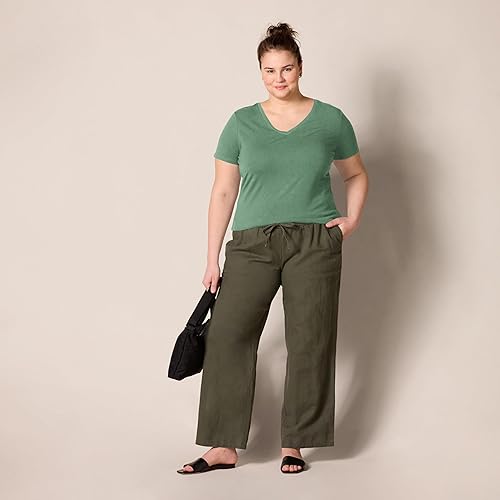 Vista 15 de Yaxa Essentials Women's Regular-Fit Short-Sleeve Crewneck T-Shirt