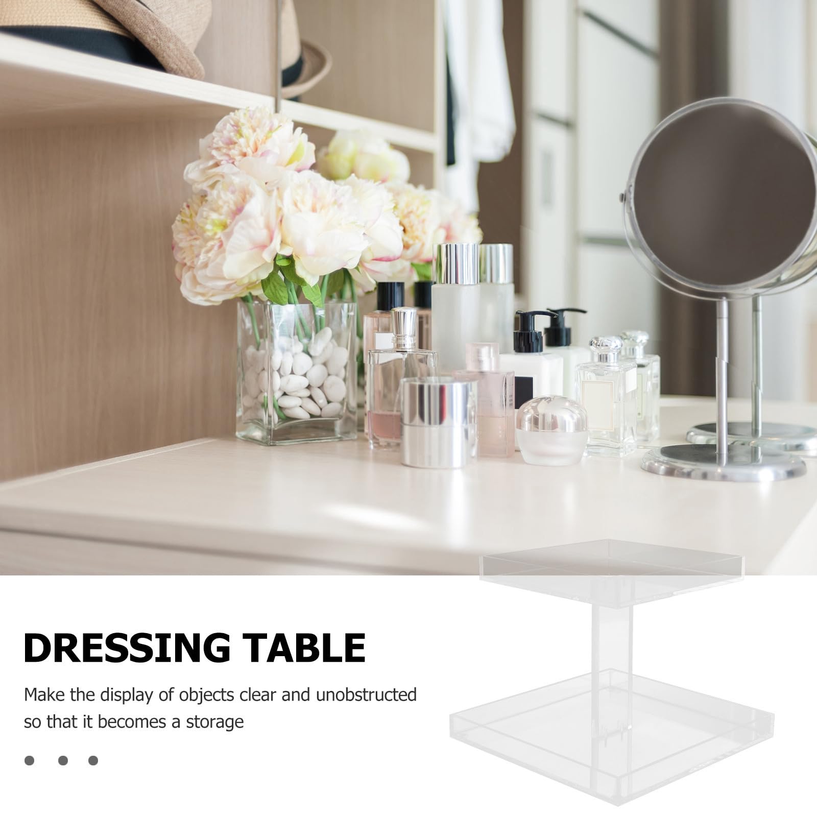 HOMSFOU Organizador de Perfumes de Acrílico de 2 Niveles, Diseño Versátil y Elegante para Baño, Estante Transparente Que Ahorra Espacio y Decora el Tocador
