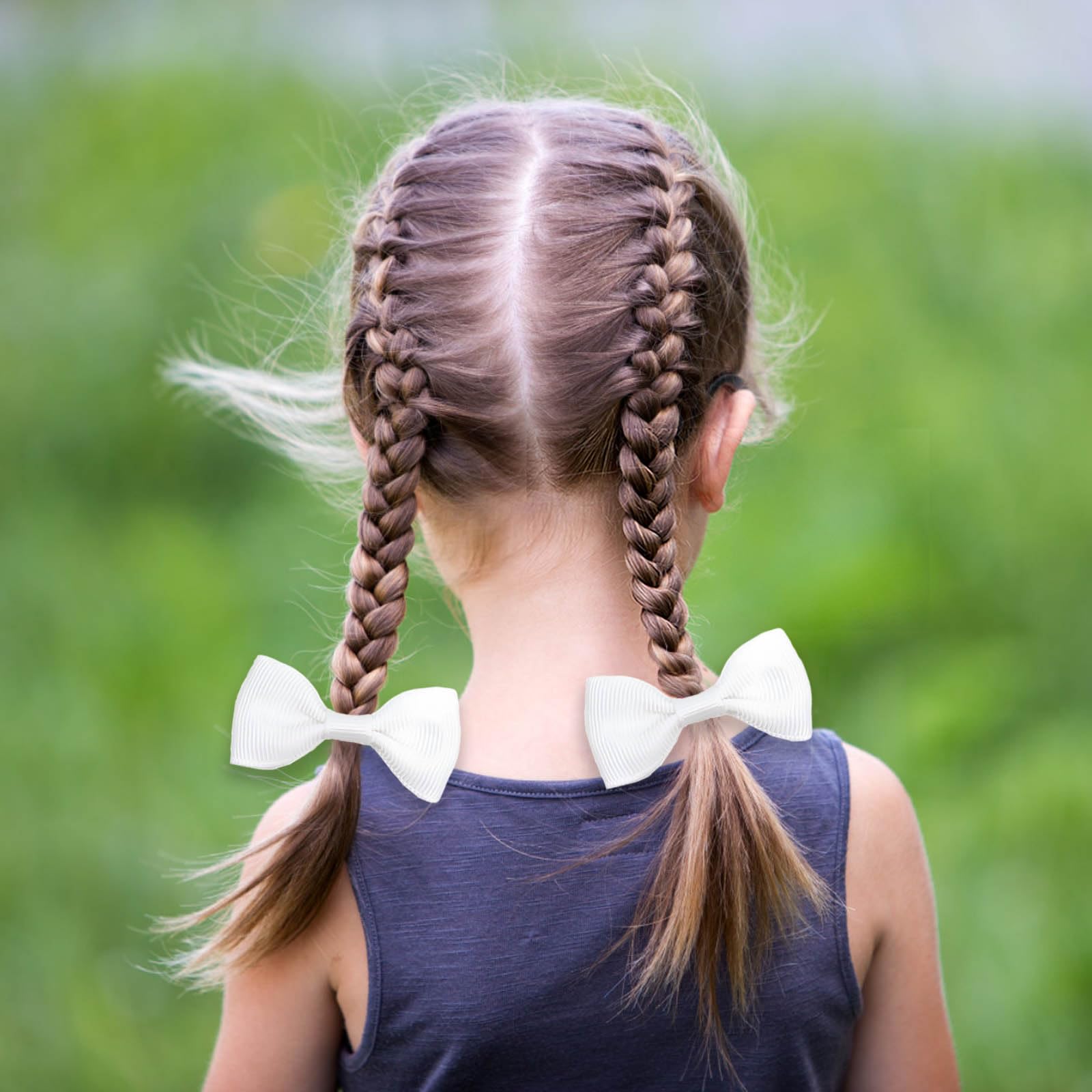 20 Pieces White Hair Accessories, Whites Hair Bow, Whites Bows for Hair Girls Bobbles Bows School Bands - Image 4