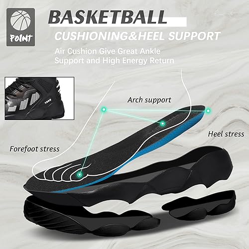 Miniatura 2 de CJSPORX Zapatos de baloncesto para hombre, transpirables, antideslizantes, zapatillas deportivas de moda