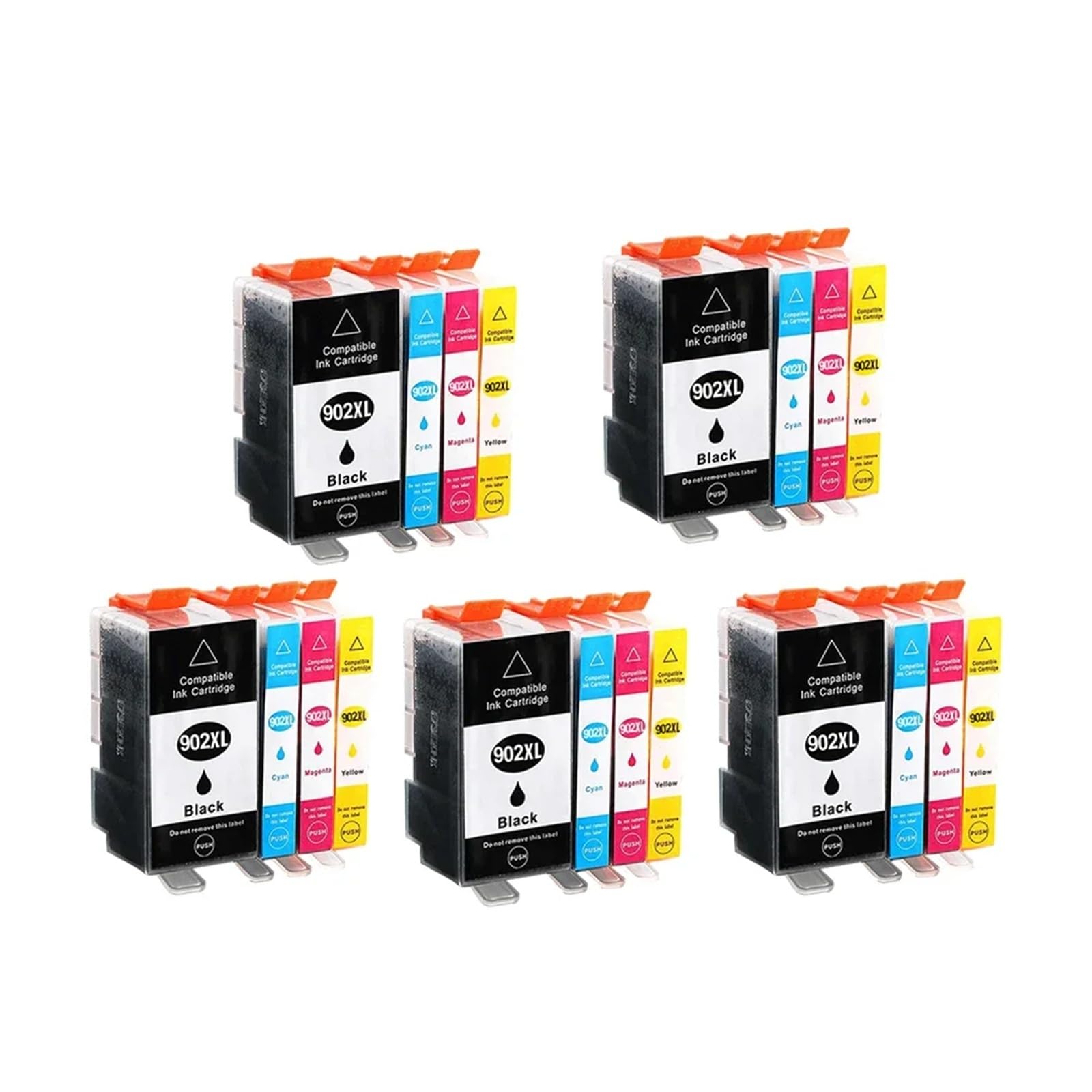 Cartucce d'inchiostro 902XL compatibili for HP OfficeJet Pro 6950 6951 | 6954 6958 6960 6962 6968 6970 6975 6978 6979 6860, capacità XL, fornitura inchiostro(5set)