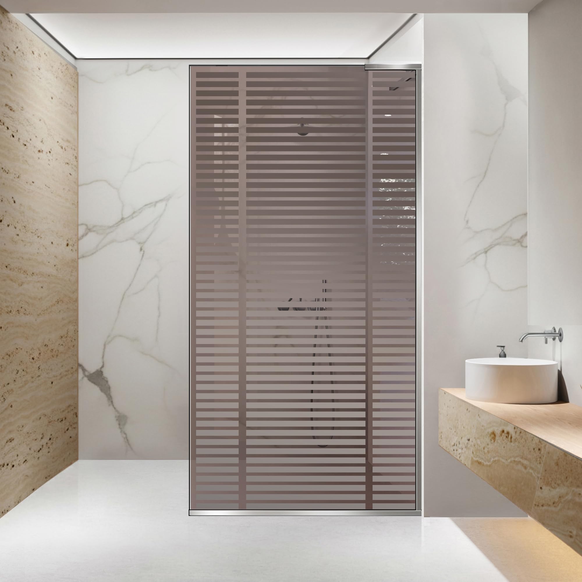 Elegancia en vidrio de bronce de 8 mm con Aqua Roy Minimal INOX