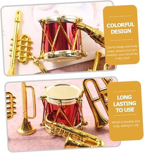 Alasum 5pcs Miniature Musical Instruments Dollhouse Decor Tiny House Musical Toy Models Encourages Development Skills for Boys and Girls Playtime Decor