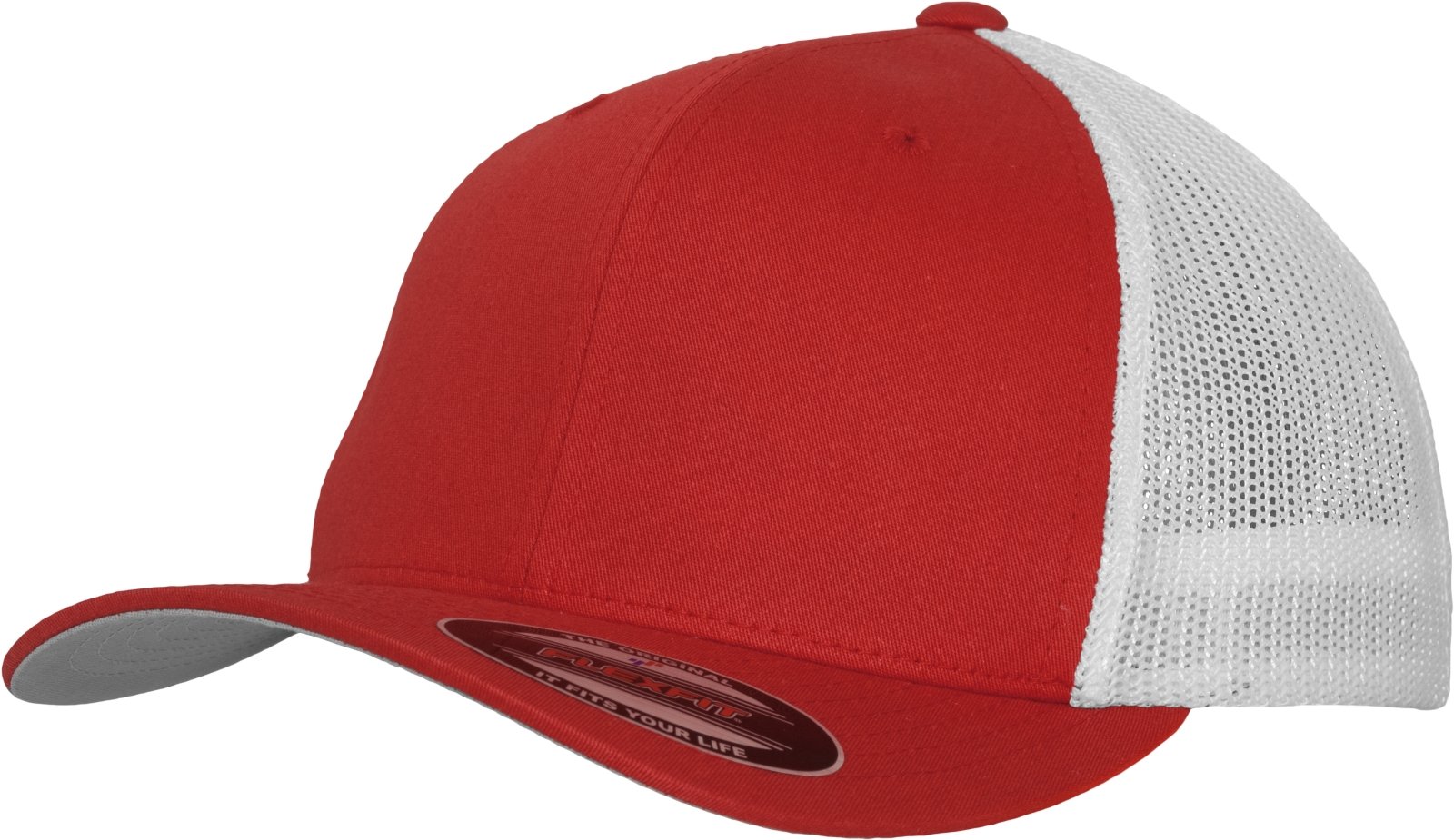 Flexfit Mesh Trucker Cap 2-Tone - Unisex Baseballcap für Damen und Herren, Farbe Red/White, S/M