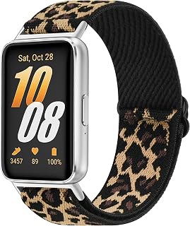 Elastic Watch Band Compatible with Samsung Galaxy Fit 3 Band, Soft Stretchy Nylon Replacement Wristband Strap for Galaxy Fit 3 SM-R390 Smartwatch Accessories