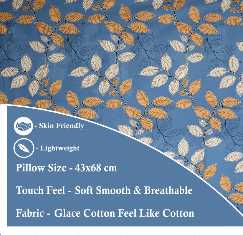 Image of BSB HOME Floral 180 Tc Premium Cotton Pillow Covers|Regular Pillow Cases|Set of 2 Pieces Pillow Covers Only King Size (Light Blue, 20 X 30 Inches)