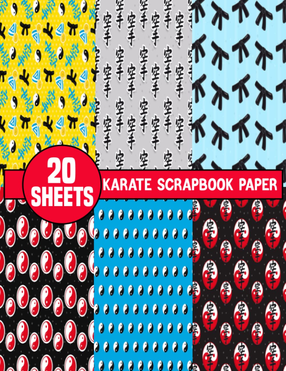 Karate Scrapbook Paper 20 Karate Sheets for Papercrafts, Antique Old