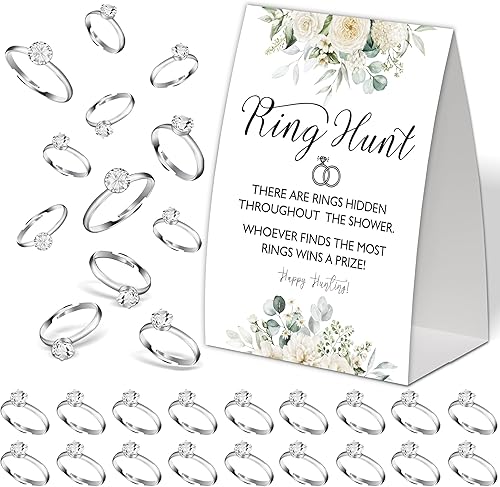 Miniatura 1 de Juegos de búsqueda de anillos para despedida de soltera, decoraciones de despedida de soltera de rosas blancas, popular juego de despedida de