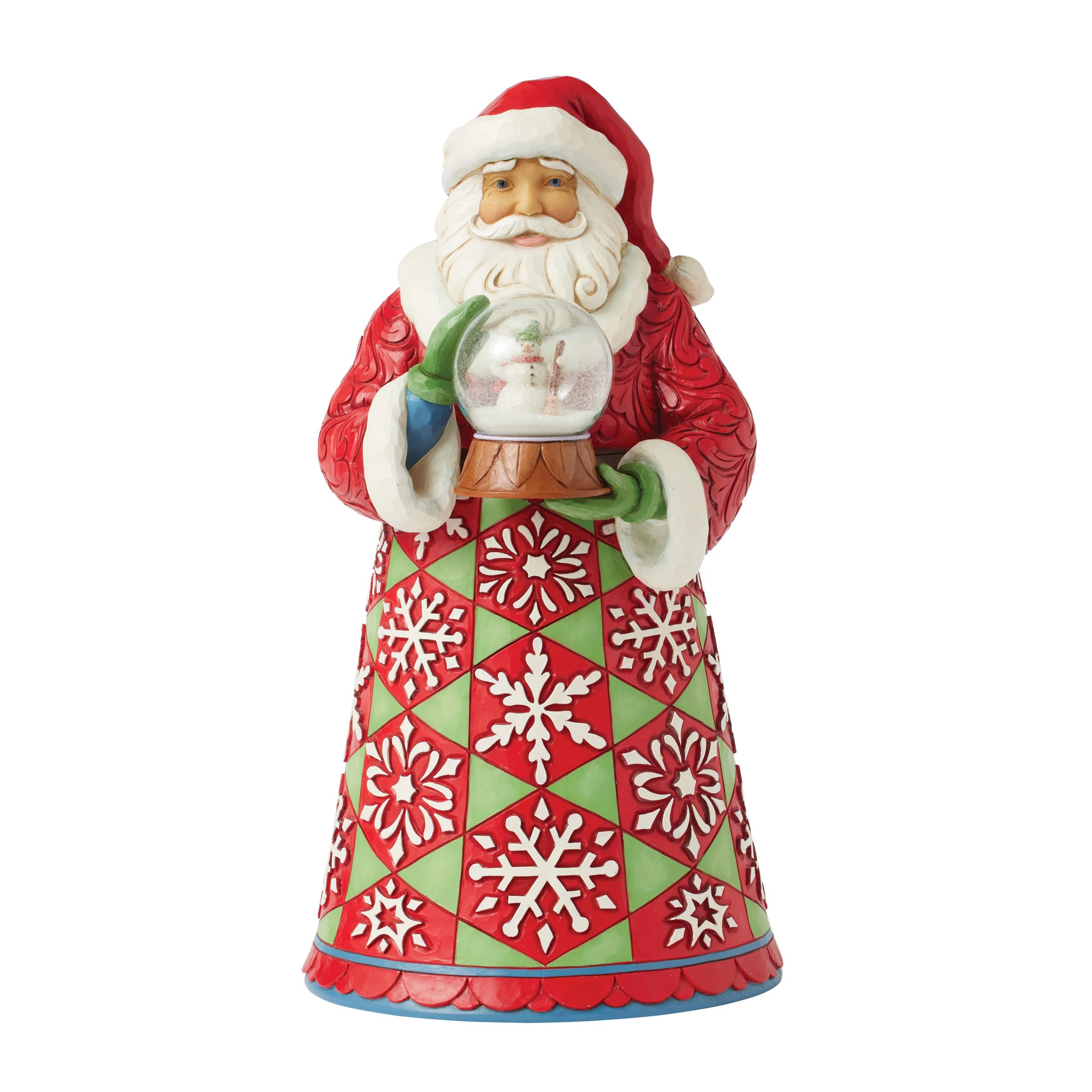 Enesco Jim Shore Heartwood Creek - Figura de Papá Noel sosteniendo un Mini muñeco de Nieve, 10.63 Pulgadas, Multicolor