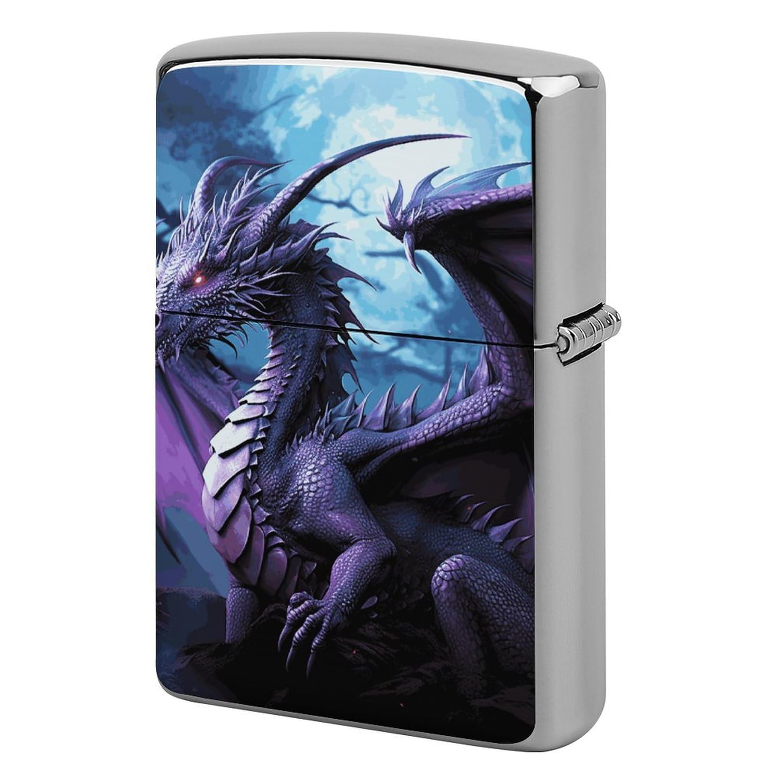 Purple Dragon Purple Moon Lighter Case for Men, Personalized Lighter Cover for Valentine's Day Gifts, Flip-Top Lighters Shell for Outdoor, Portable Lighters Protective Sleeve