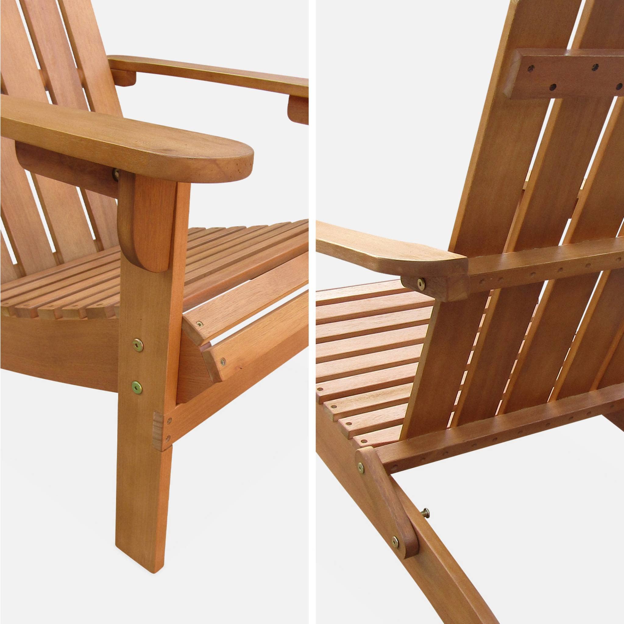 Alice's Garden - Fauteuil de Jardin en Bois - Adirondack Salamanca- Eucalyptus. Chaise de terrasse Retro. siège de Plage