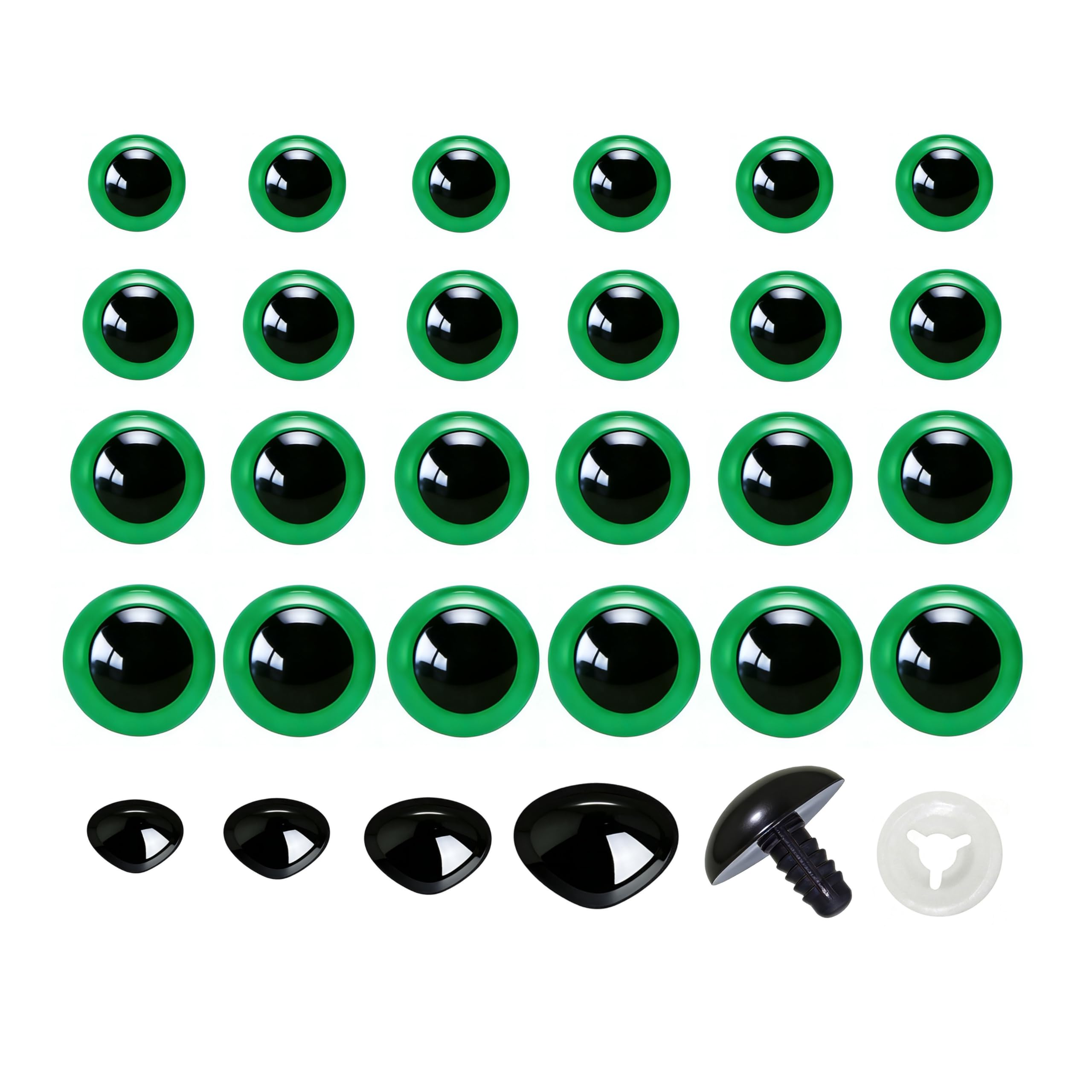 Yeux de sécurité pour amigurumi vert 10-18mm : donnez vie à vos peluches