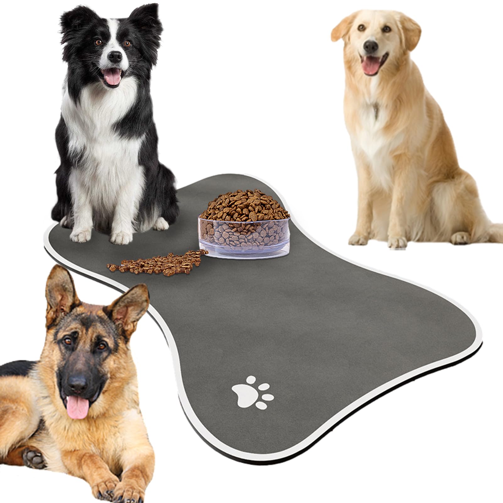 Tapis d'alimentation en silicone imperméable pour chien et chat, tapis antidérapant pour gamelle, pour chiens, chats et autres (50 x 80 cm)