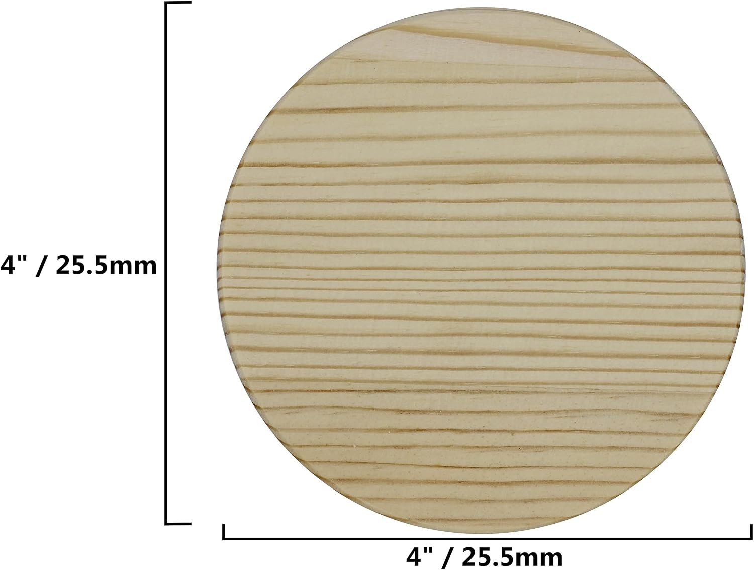 Creative Hobbies 6 Pack of Unfinished Wood Coasters with Holder - 4 Inch Round Wooden Coaster DIY Craft, Sanded and Ready to Decorate, Paint or Stain