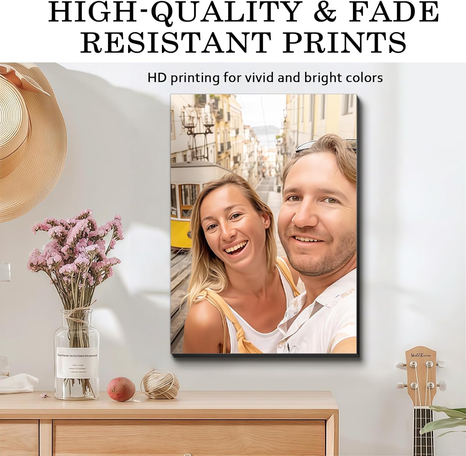 Custom Photo Tiles Personalized Picture Frames, Peel and Stick Wall Decor, HD Photo Prints on MDF, 7 Piece Set, Multiple Sizes Options for Home, Offices, Gallery Decor
