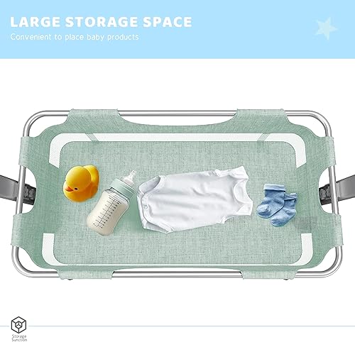 Miniatura 6 de Napfox Moisés para bebé, mesita de noche, cama plegable para bebé, cama portátil ajustable para bebébebérecién nacido, con mosquiteras, bolsa de
