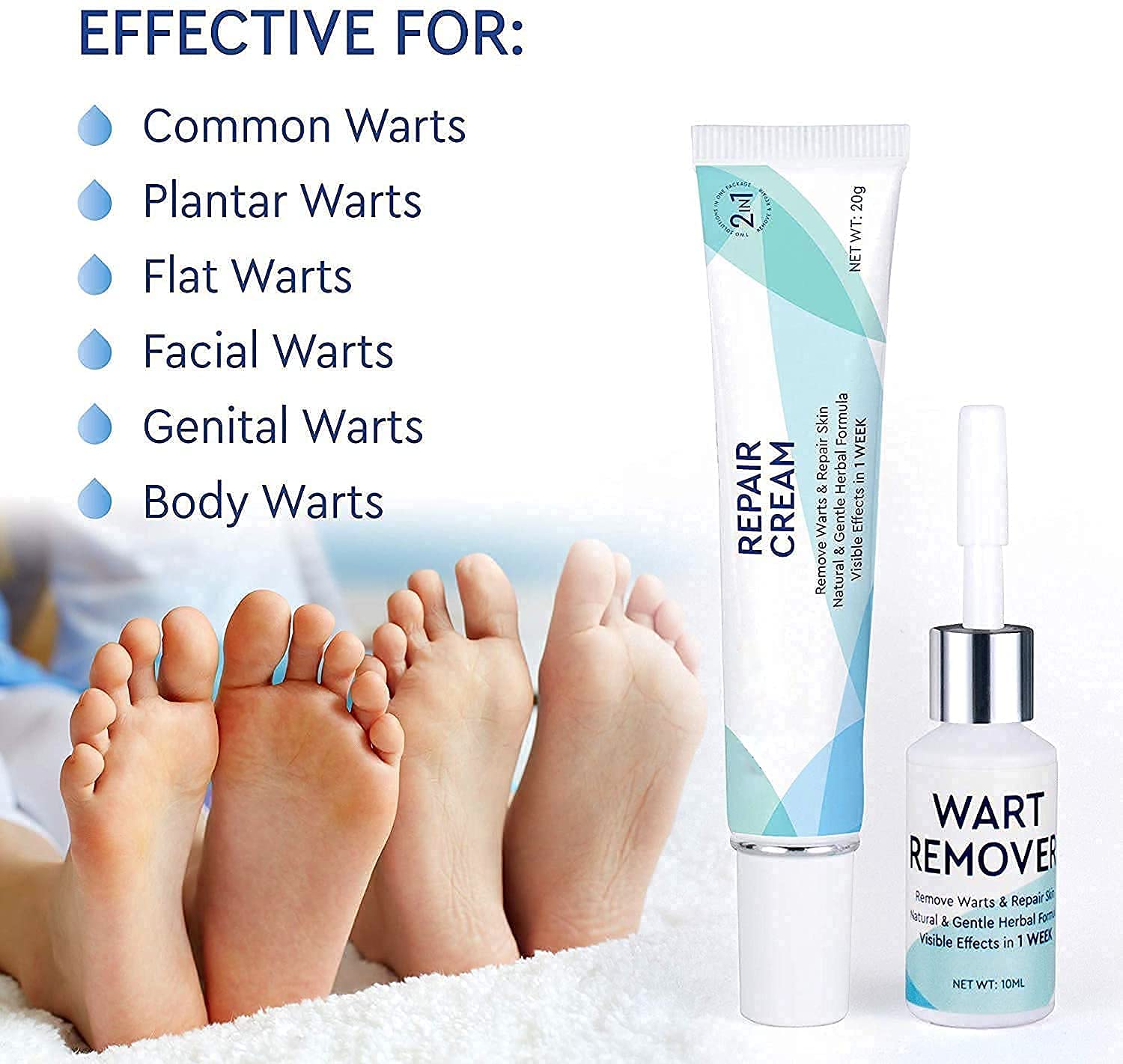 Wart Remover Natural Liquid for Common Warts, Plantar Warts, Flat Warts