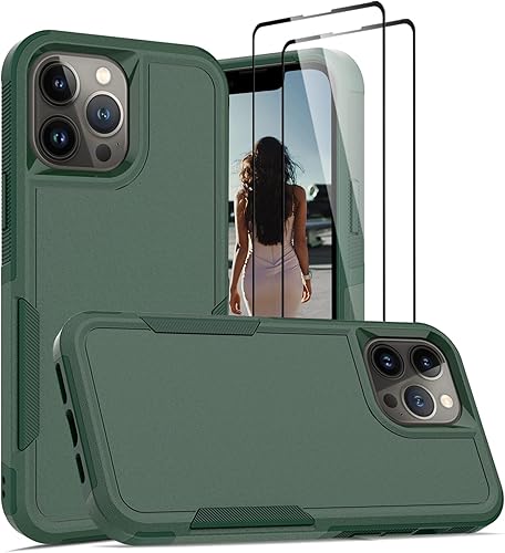 Jeylly 3 en 1 para iPhone 13 Pro Max, funda híbrida resistente de policarbonato duro de policarbonato suave TPU silicona defensor, parachoques